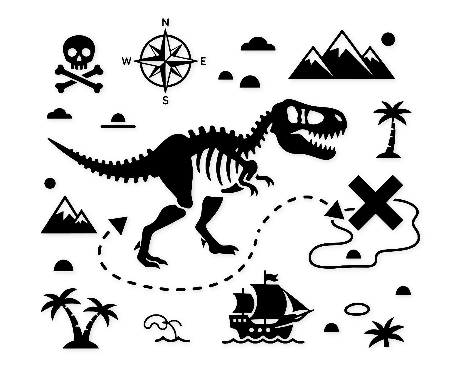 T-Rex Adventure Map Svg Png: Cut Ready Digital Design For Cricut Silhouette