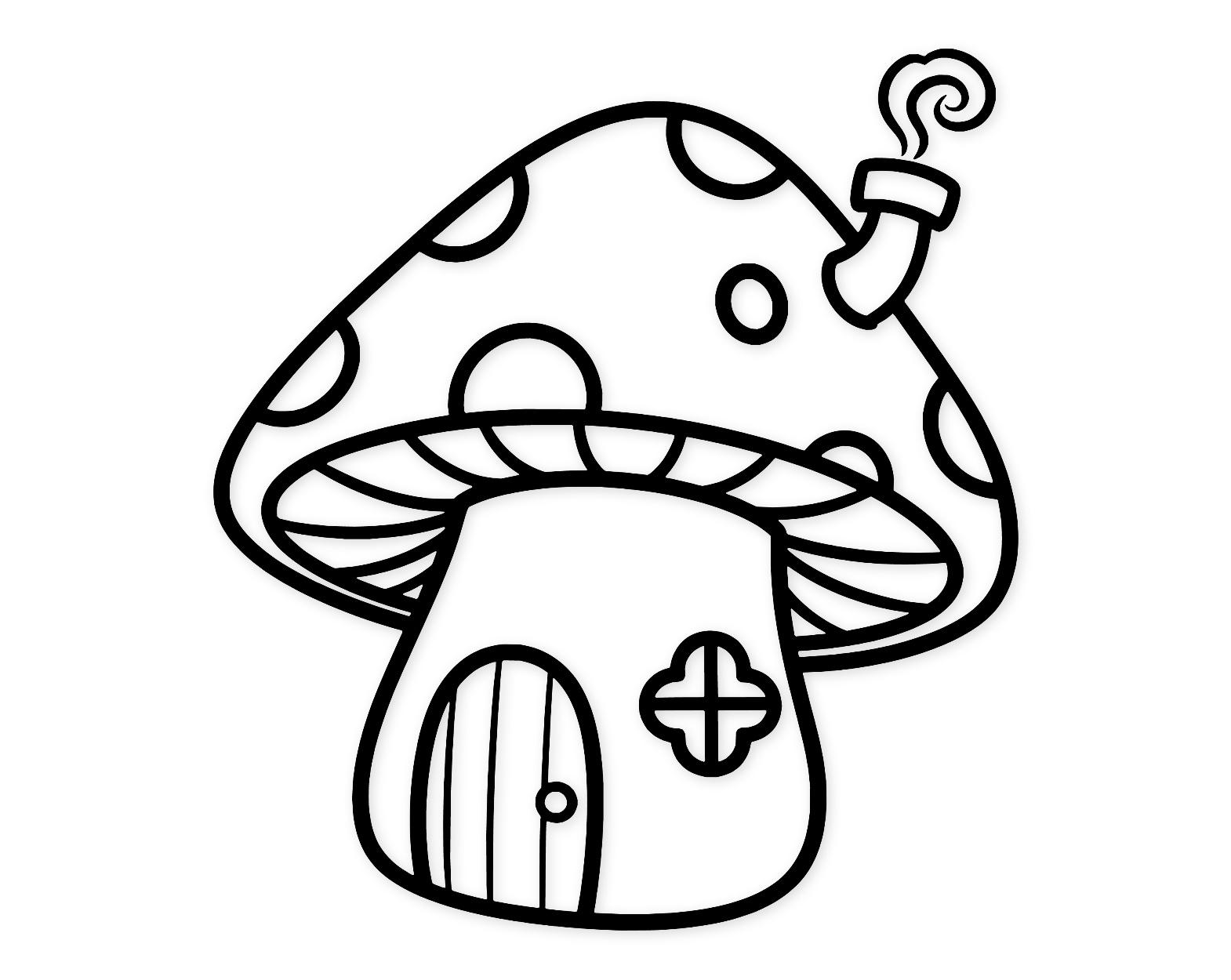 Mushroom House Svg Png: Clean Outline Design For Cricut
