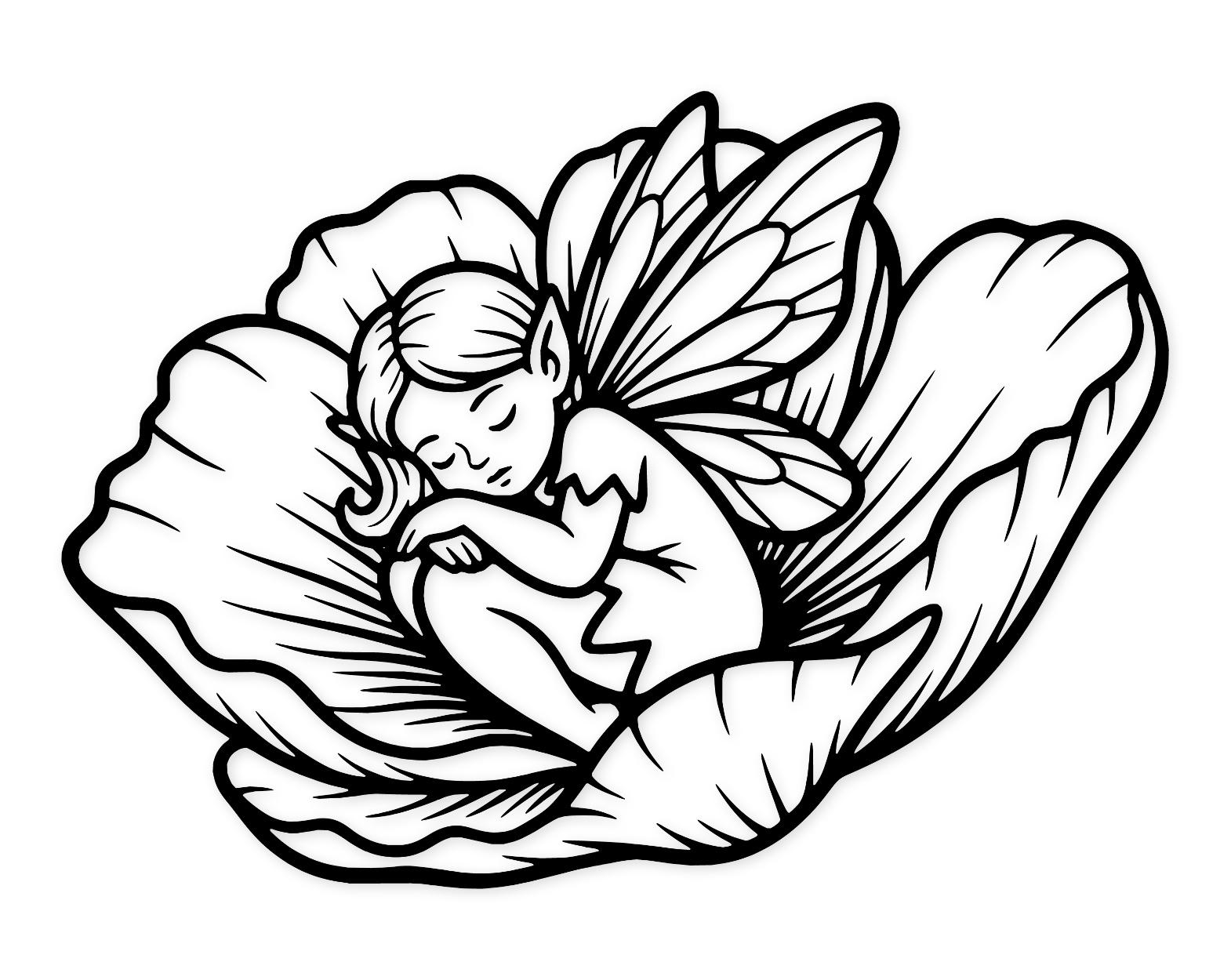 Sleeping Fairy Svg Png: High Contrast Design For Cricut
