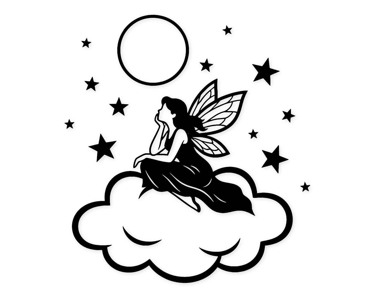 Whimsical Night Sky Svg Png: Cute Design For Crafts