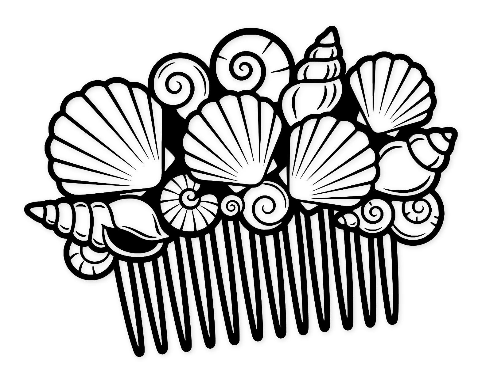 Mermaid's Comb Svg Png: Cut Ready Digital Design For Cricut Silhouette