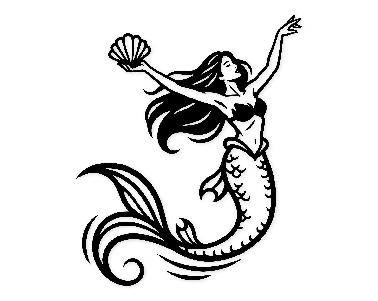 Dancing Mermaid Svg Png: Bold High Contrast Cut File For T-Shirts