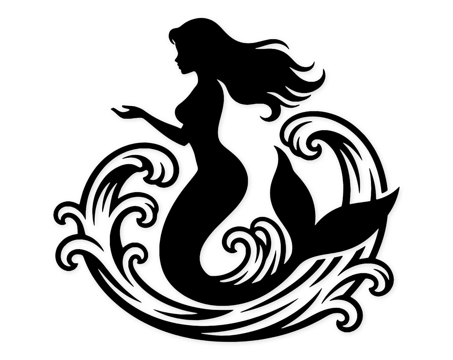 Mermaid Silhouette Svg Png: Bold High Contrast Design For Decals