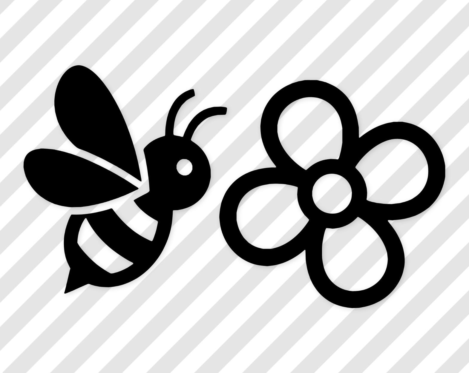 Bee And Flower Svg: Minimalist Design For Crafts