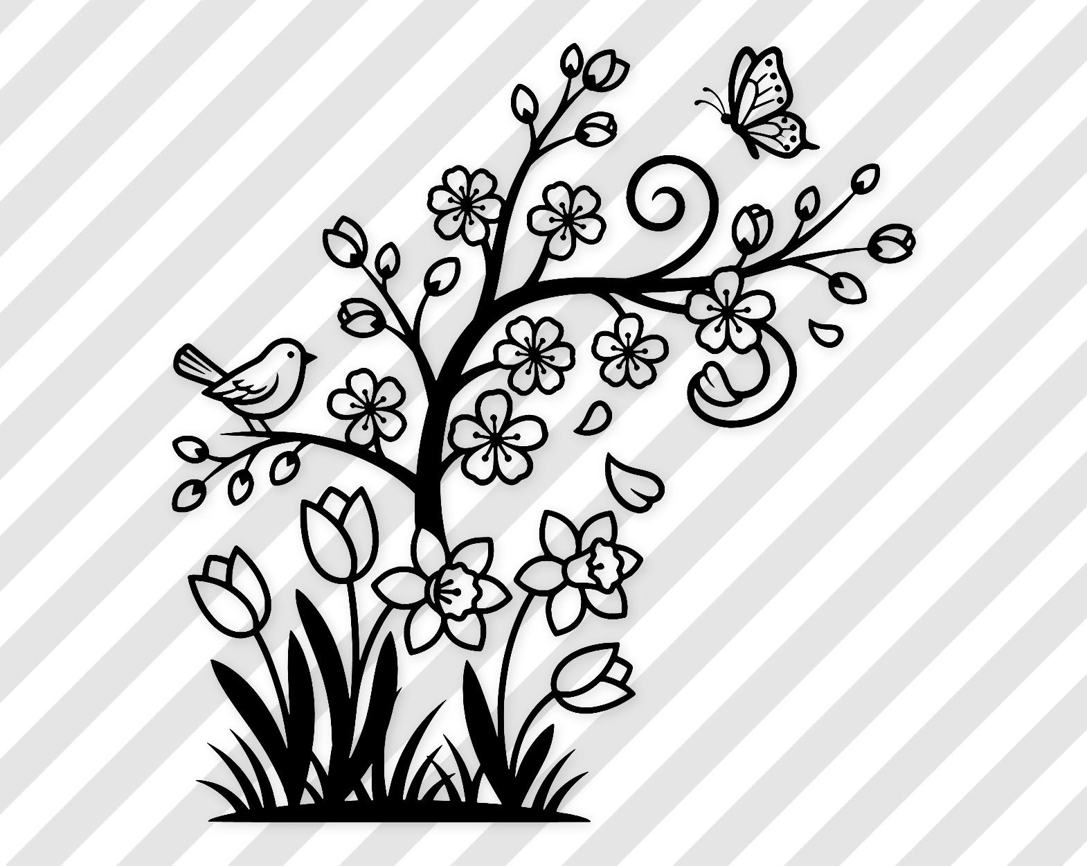 Spring Floral Svg: Whimsical Design For Invitations