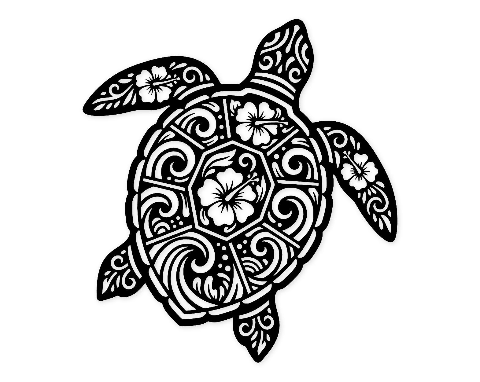 Turtle With Shell Art Svg Png: Cut Ready Digital Design For Cricut Silhouette