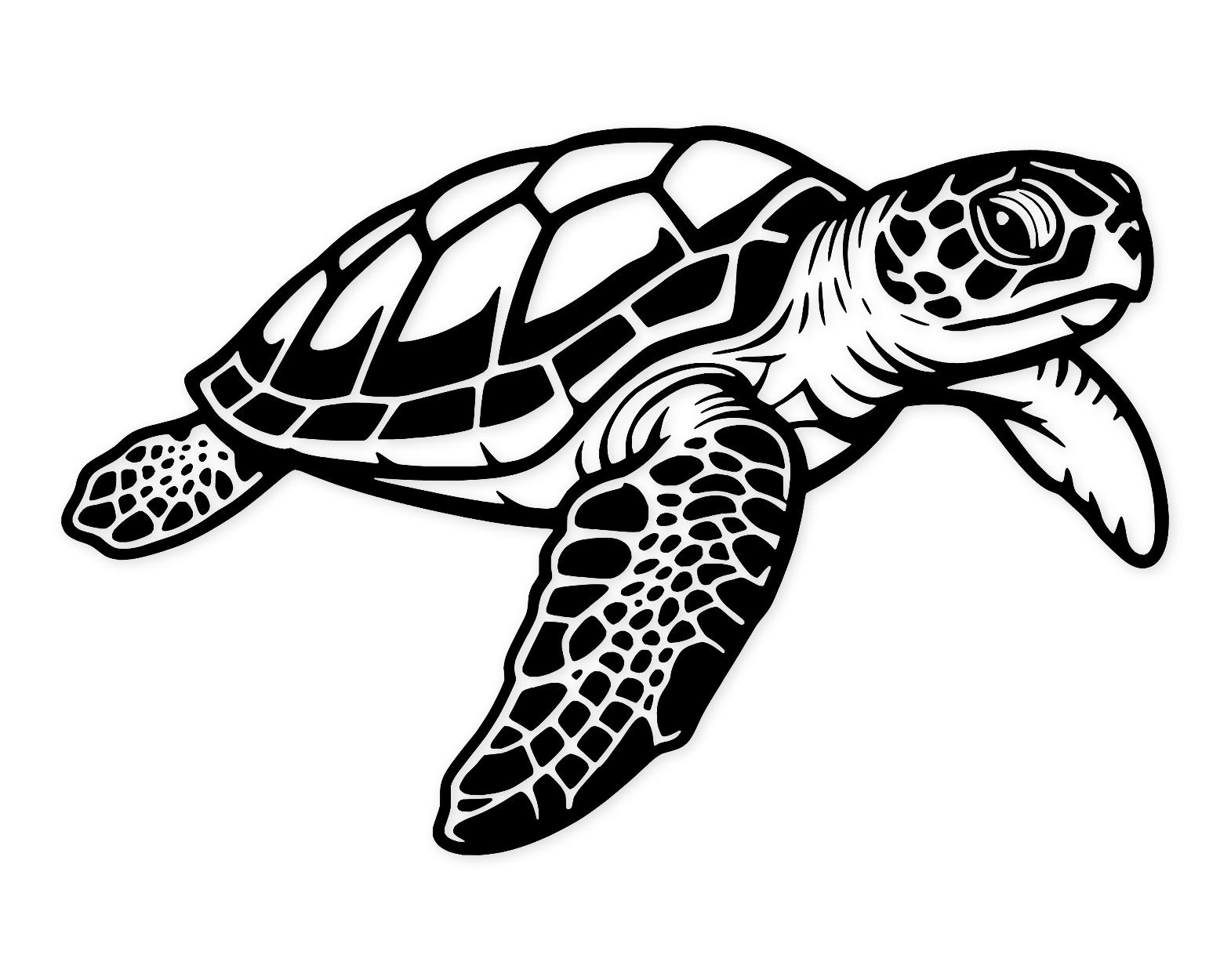 Turtle In Three Quarters Svg Png: Cut Ready Digital Design For Cricut Silhouette