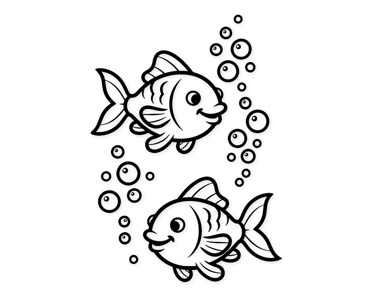 Playful Fishes Svg Png: Minimalist Cut File For Crafts