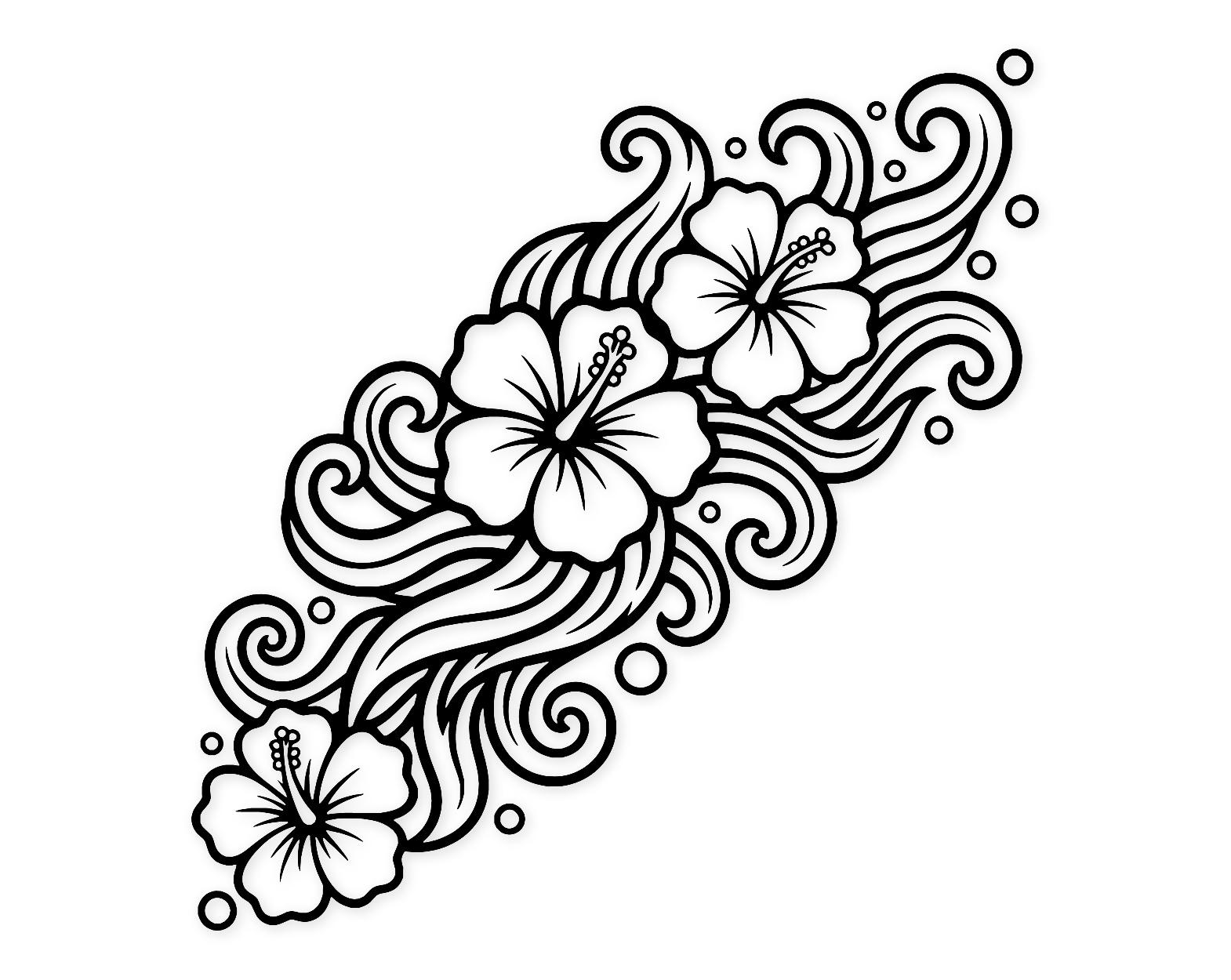 Hibiscus Corner Svg Png: Elegant Floral Cut File For Invitations