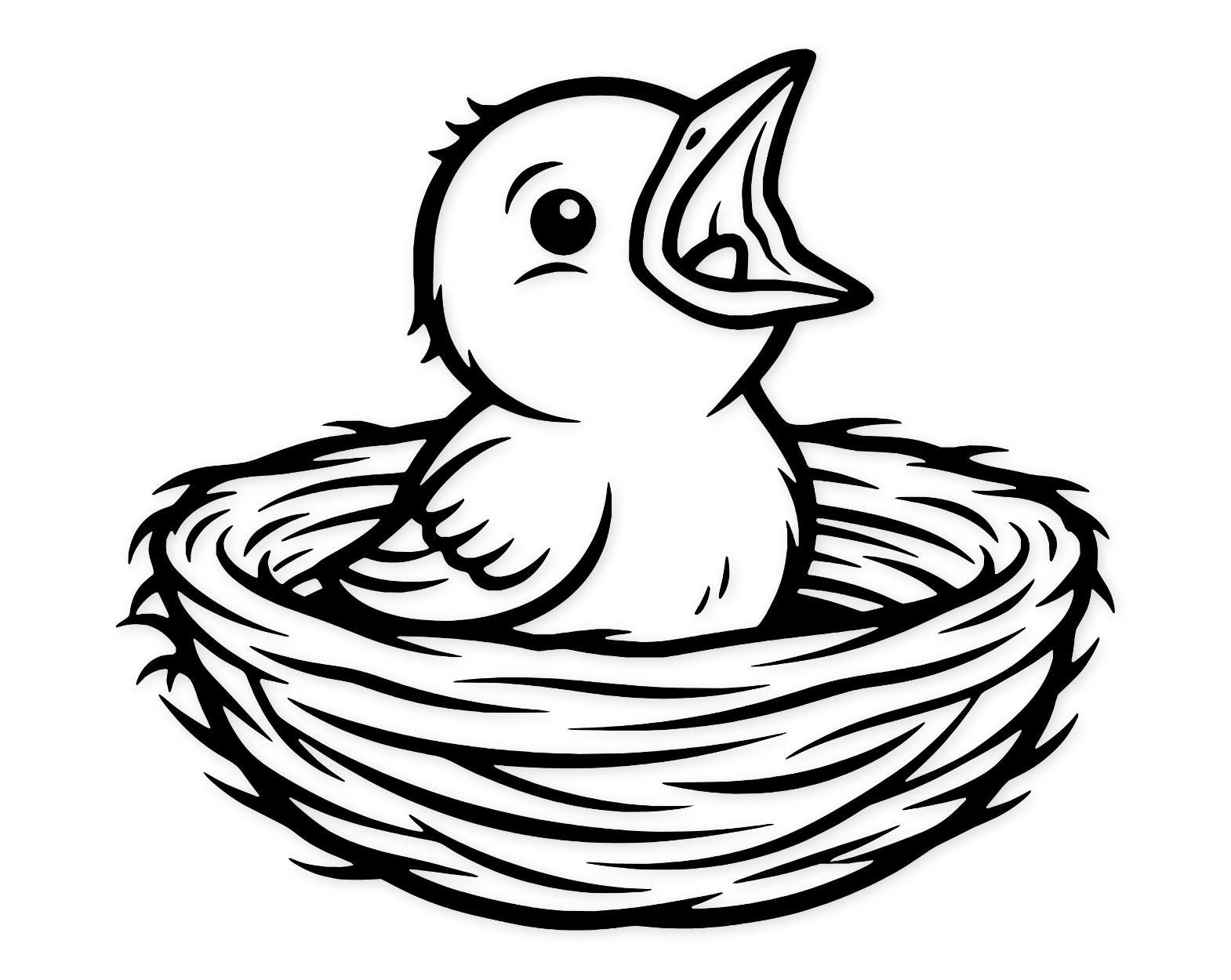 Baby Bird Chirp Svg Png: Clean Outline Cut File For T-Shirts