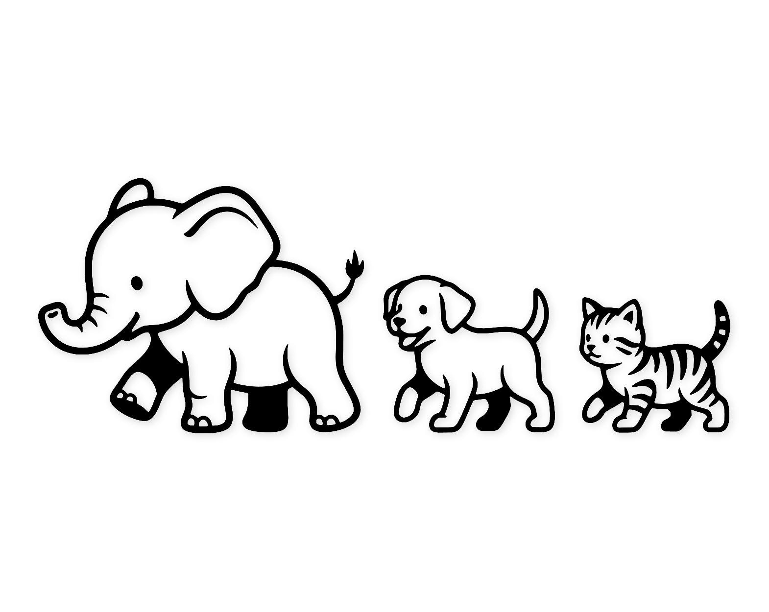 Baby Animal Parade Svg Png: Bold Line Art For Baby Decor