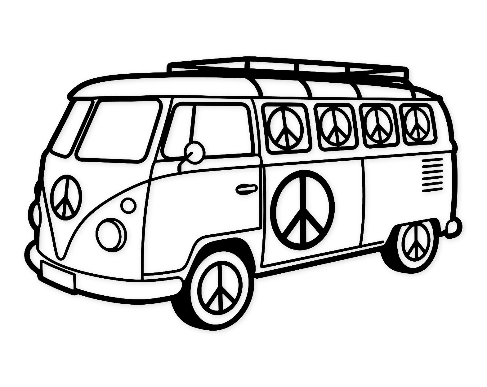 Hippie Van Icon Svg Png: Cut Ready Digital Design For Cricut Silhouette