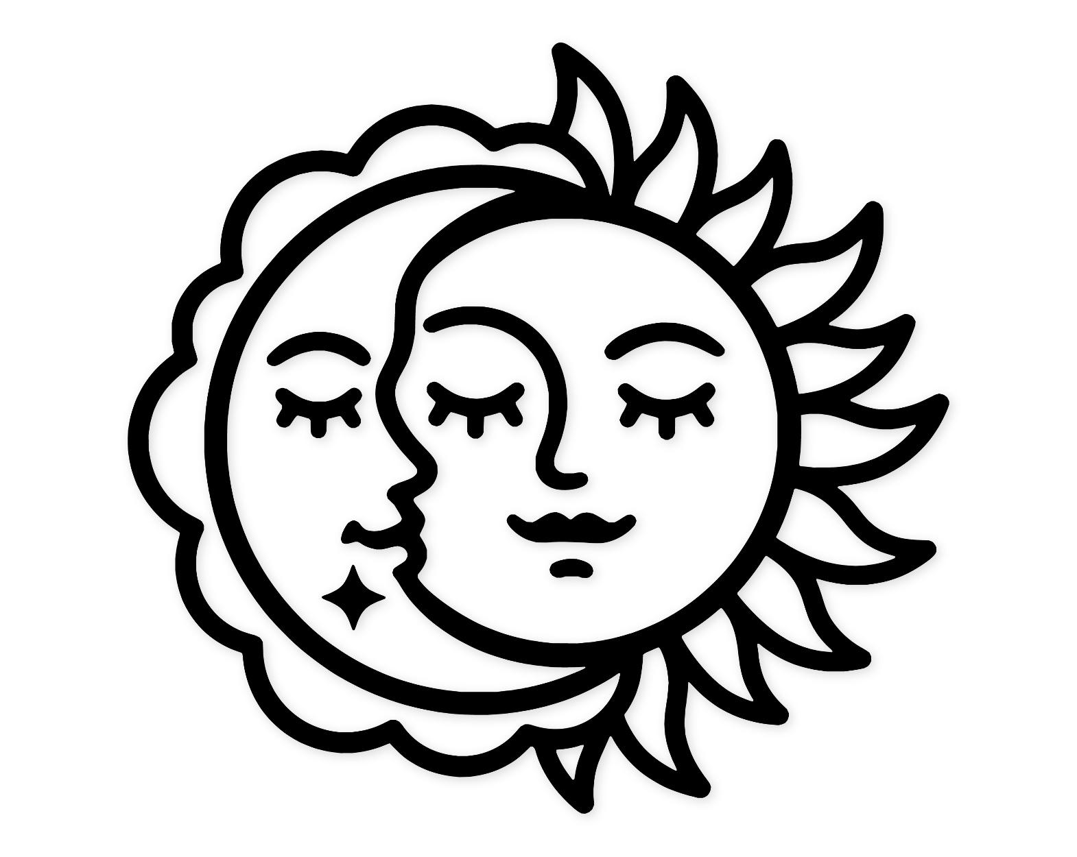 Sun And Moon Icons Svg Png: Cut Ready Digital Design For Cricut Silhouette