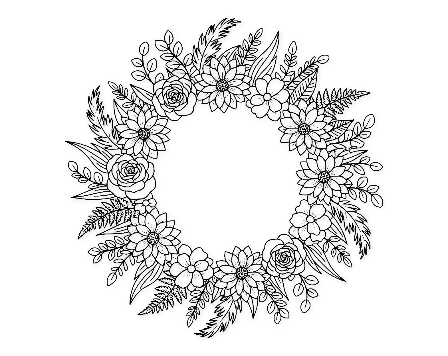 Boho Floral Circle Svg Png: Bold Minimalist Design For Stickers