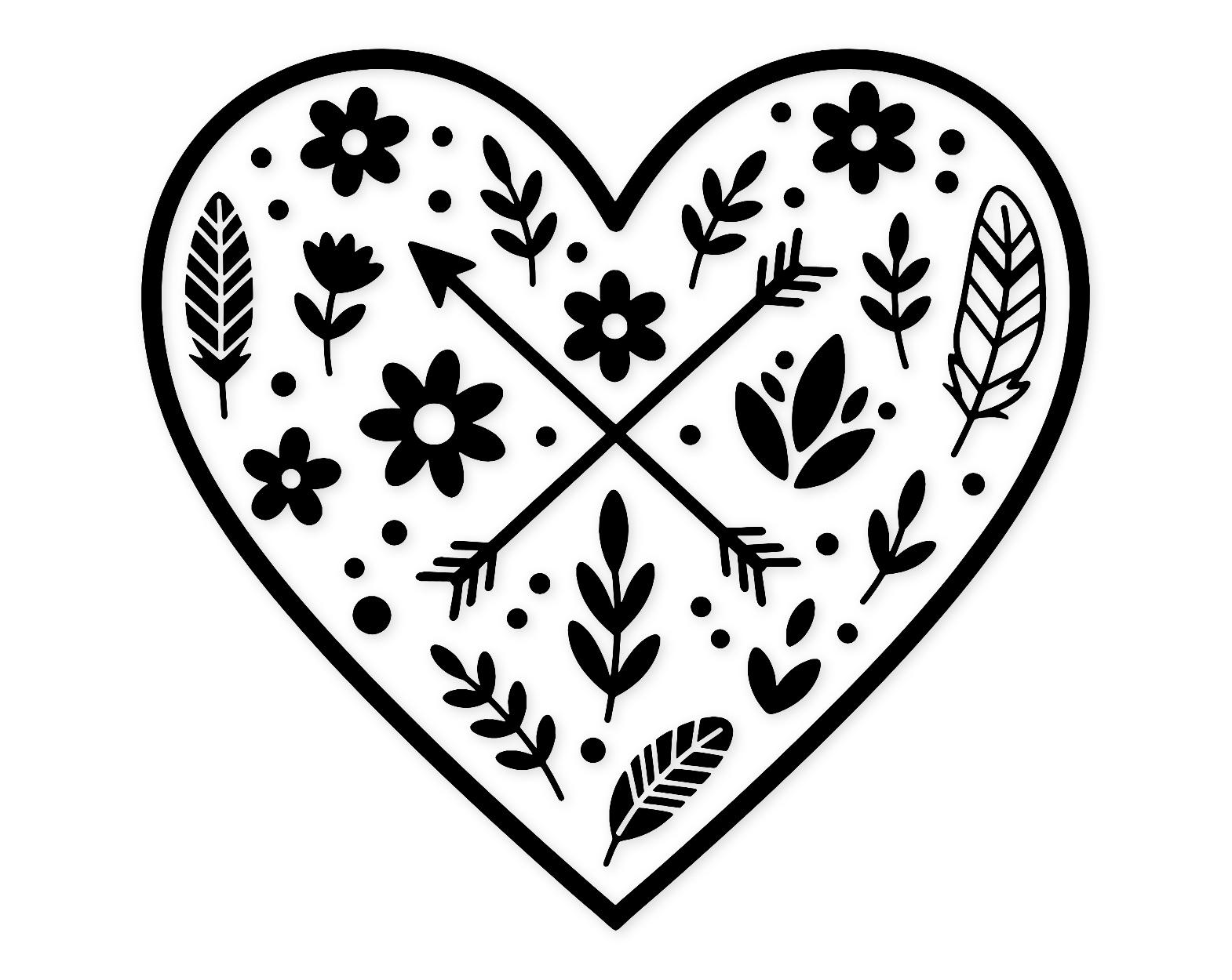 Bohemian Heart Svg Png: Bold Illustrated Design For Crafts