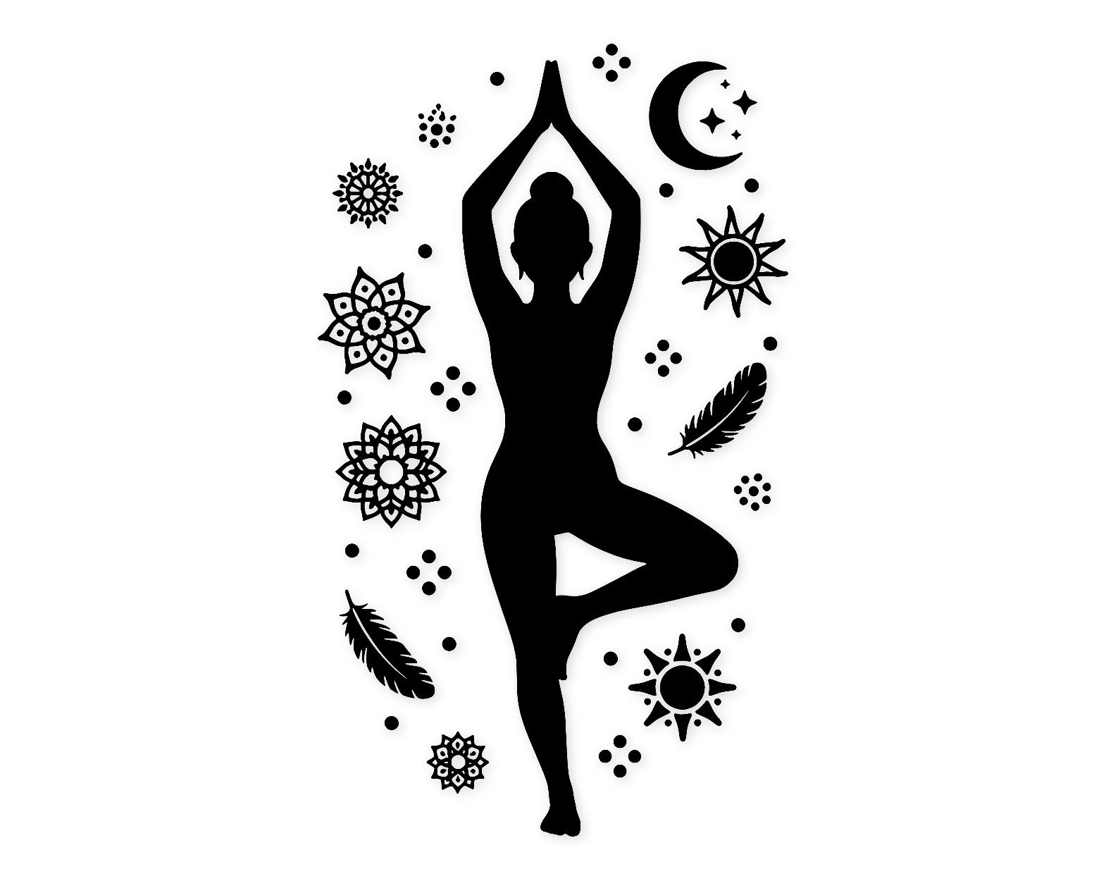Yoga Pose Svg Png: Bold Silhouette For Crafting