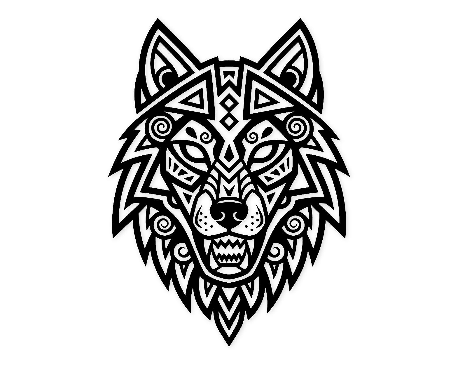 Tribal Wolf Head Svg Png: Cut Ready Digital Design For Cricut Silhouette