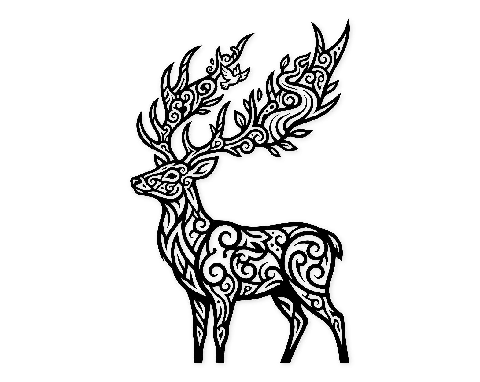 Tribal Deer Antlers Svg Png: Bold Design For Wall Art