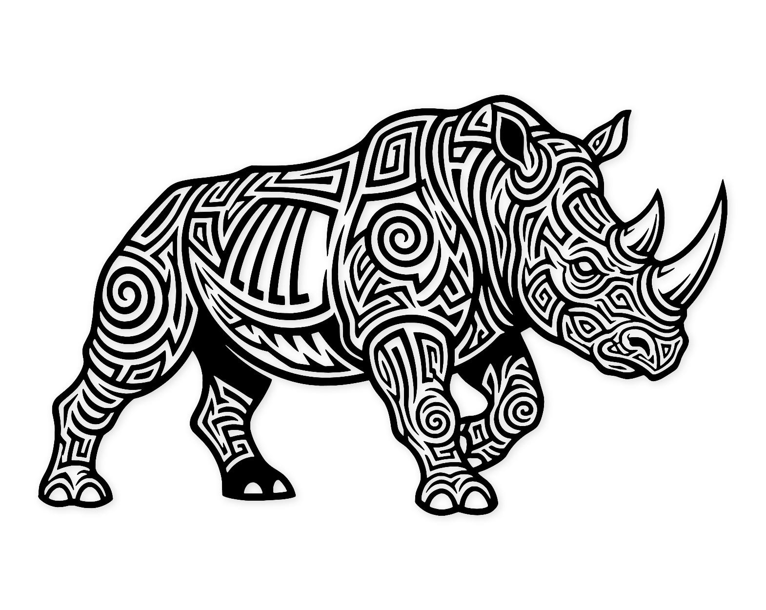 Tribal Rhino Svg Png: Bold Design For Cricut Projects