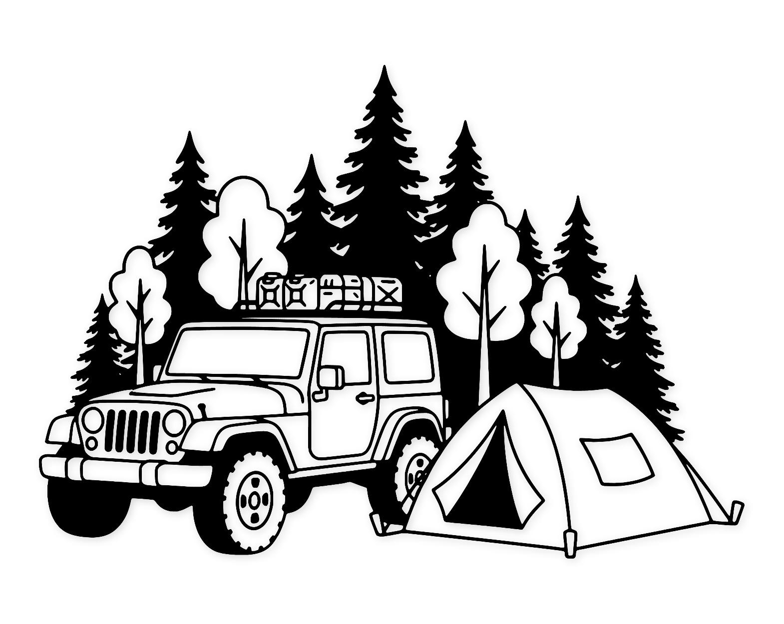 Camping Trip Scene Svg Png: Cut Ready Digital Design For Cricut Silhouette