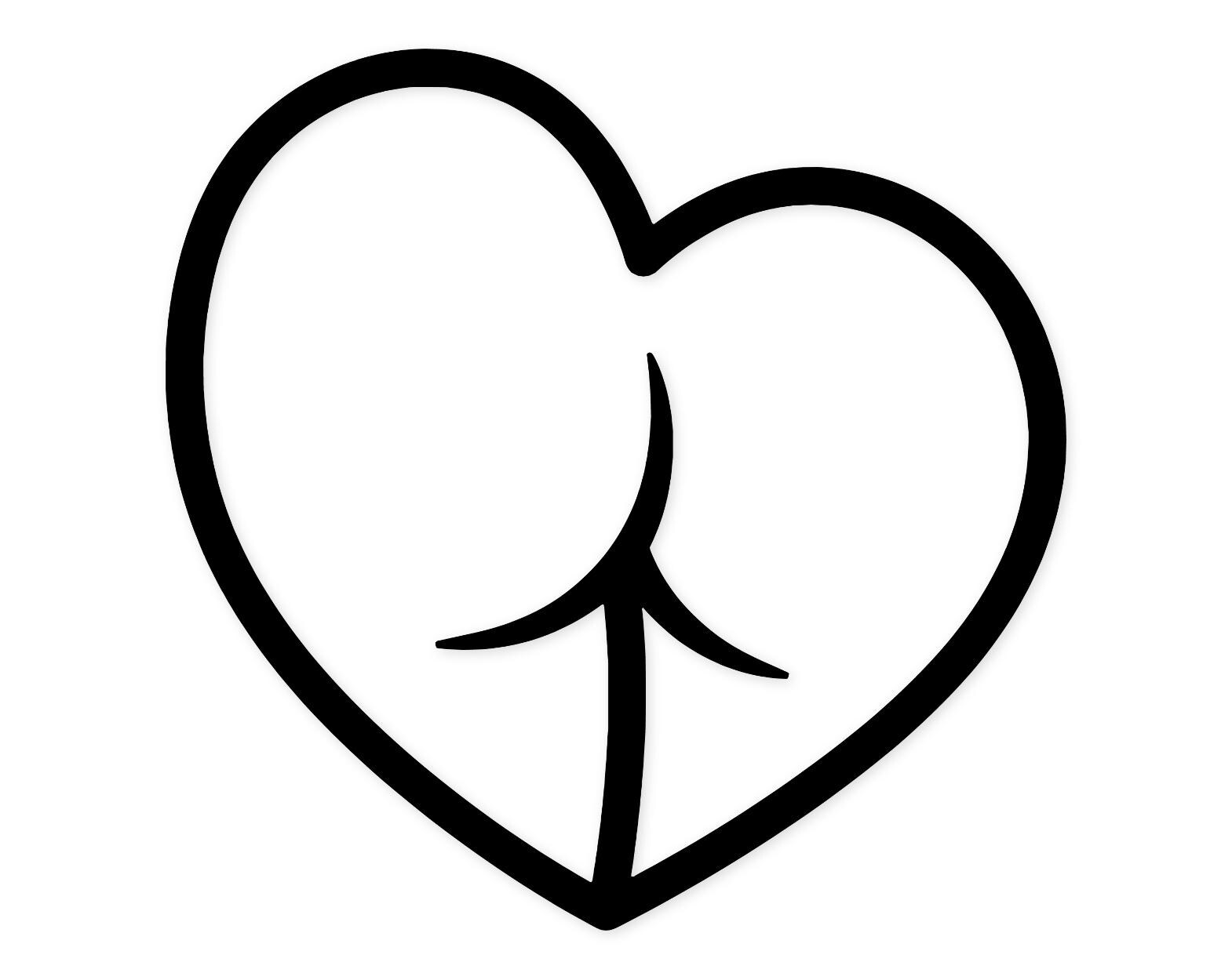 Heart Shape Rear Svg Png: Cut Ready Digital Design For Cricut Silhouette
