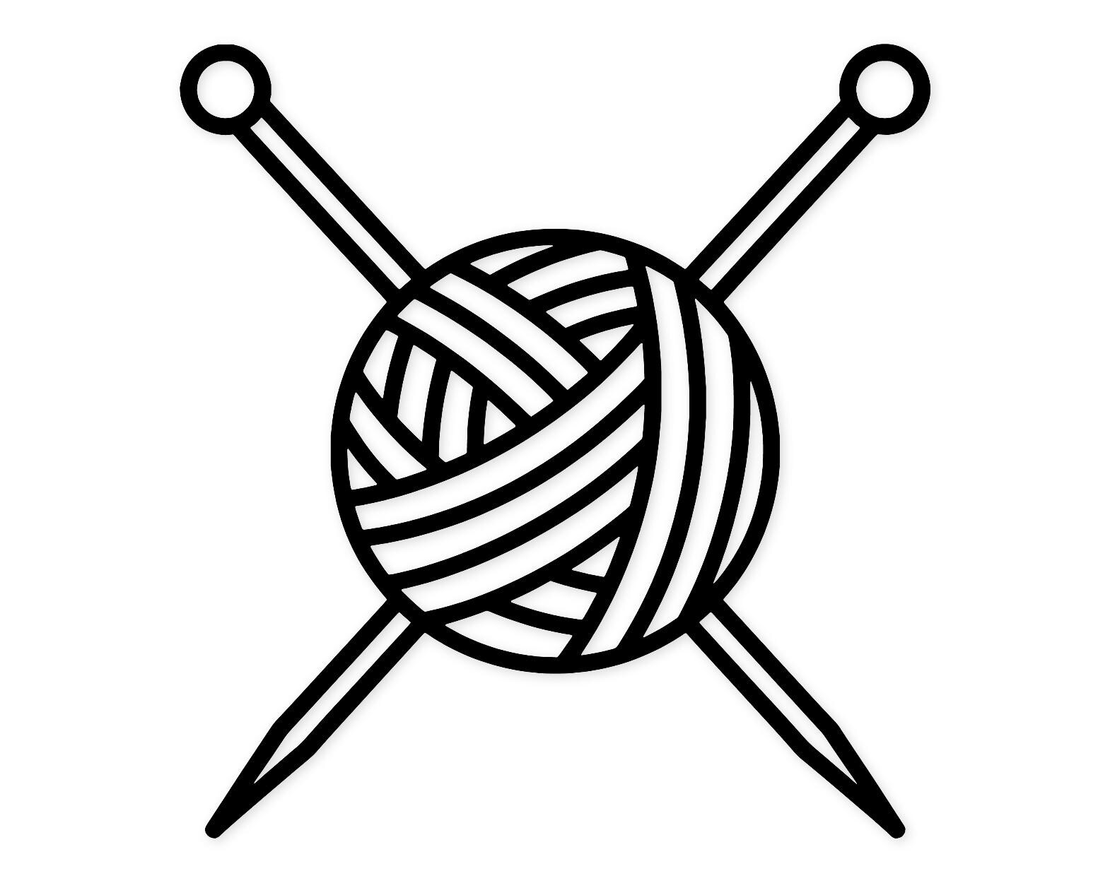 Knitting Needles & Yarn Svg Png: Cut Ready Digital Design For Cricut Silhouette