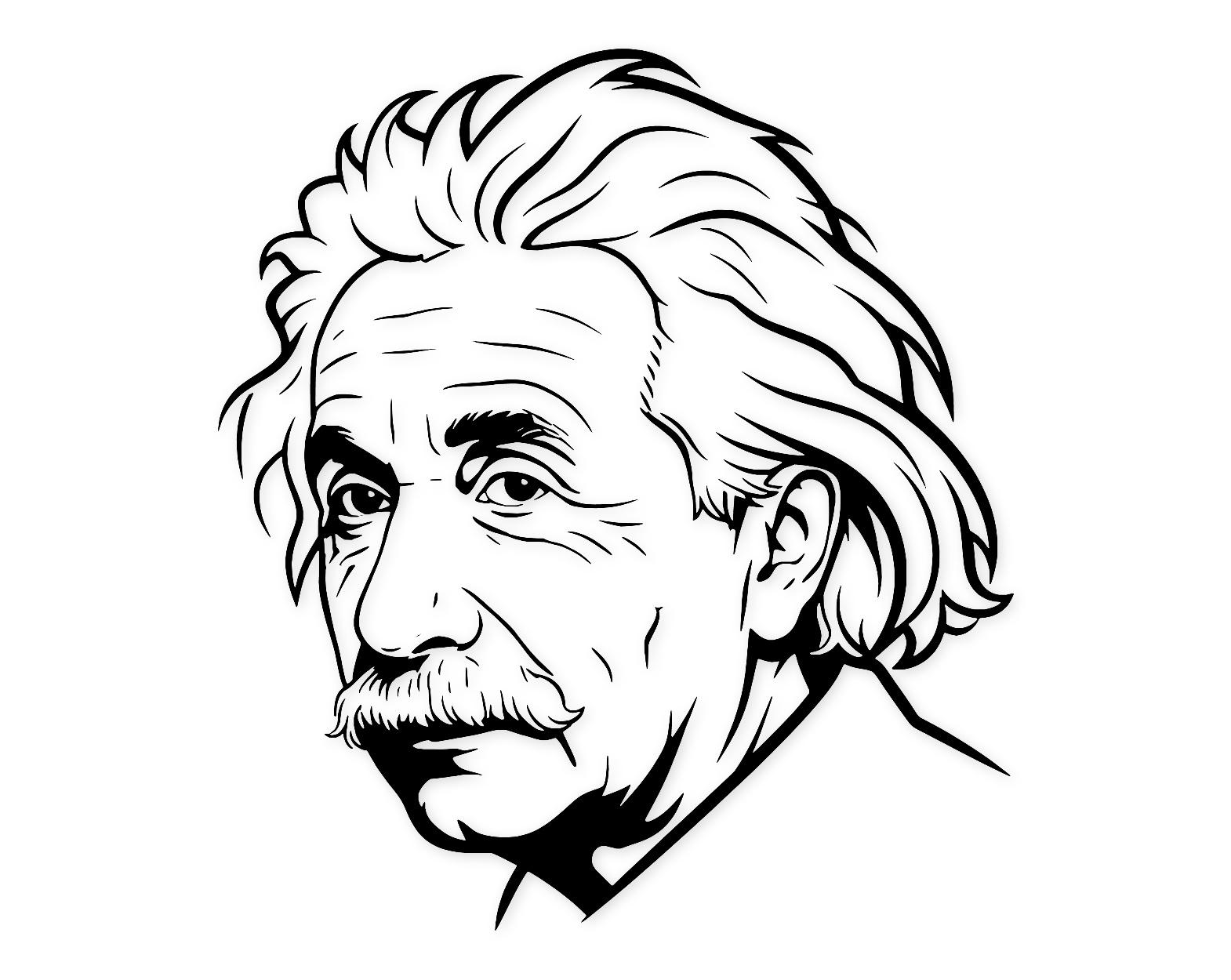 Einstein Profile Svg Png: Bold High Contrast Design For Cut Files