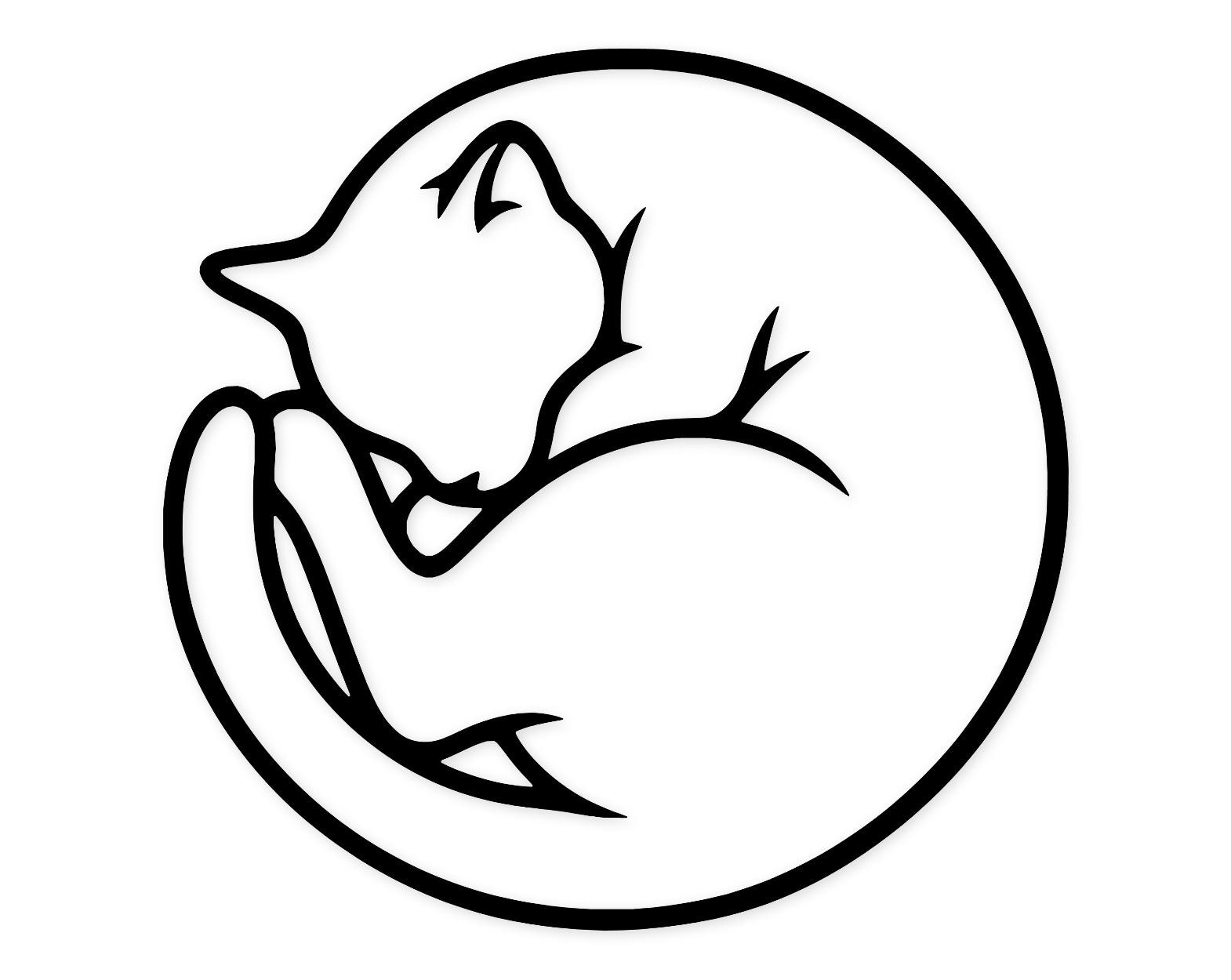 Cat Sleeping Curl Svg Png: Bold Clean Lines For Craft Projects
