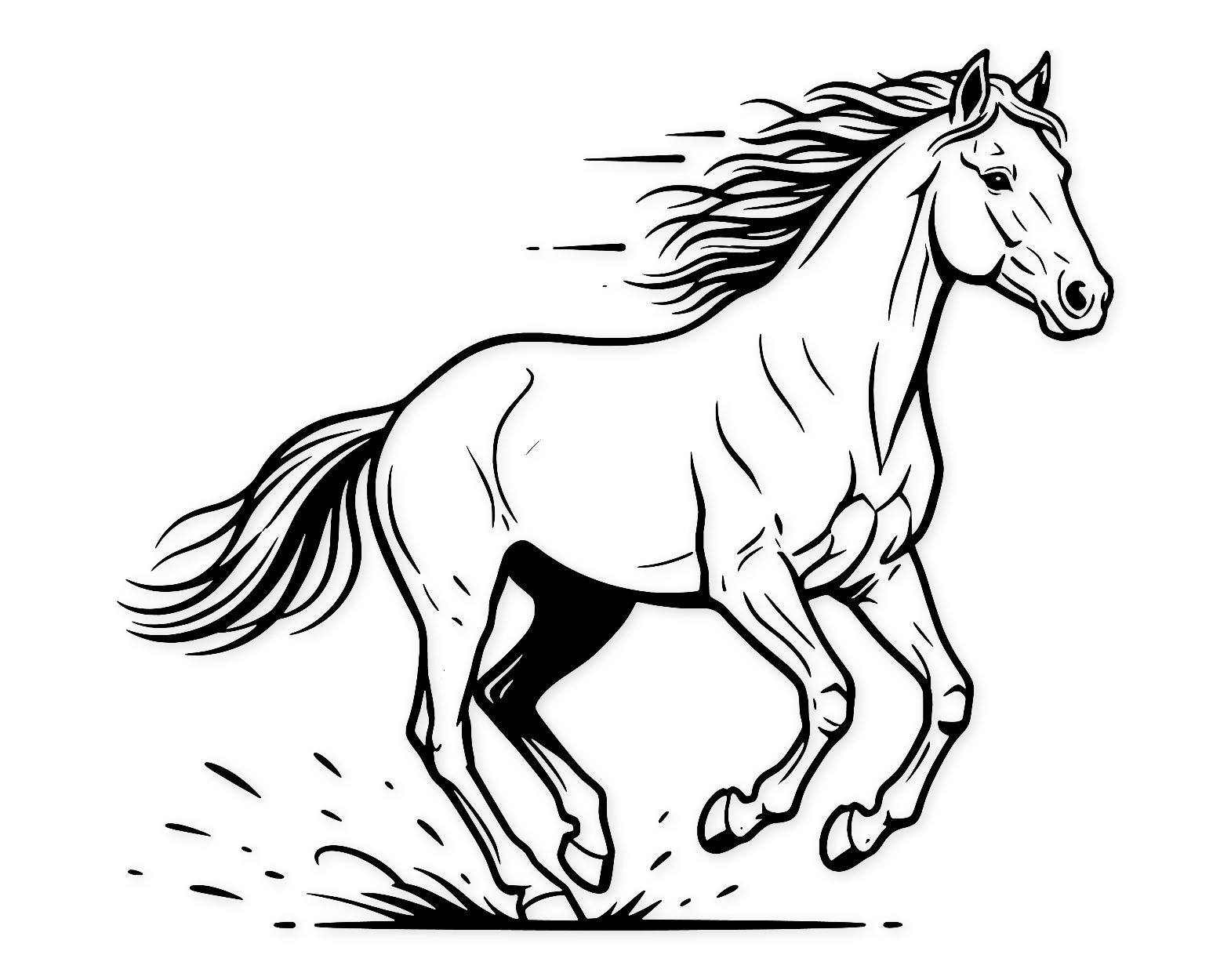 Horse Galloping Svg Png: Bold Line Art Cut File For T-Shirts