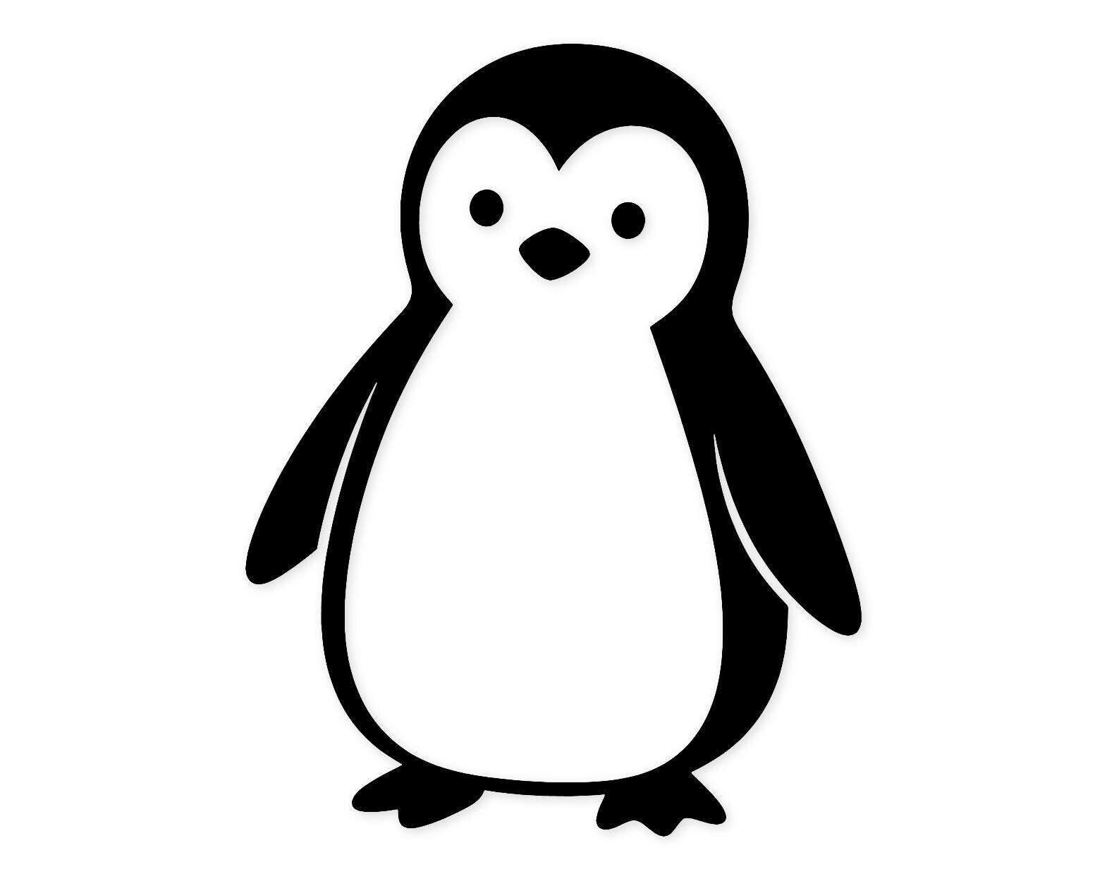 Penguin Svg Png: Minimalist Bold Line Design For Cricut