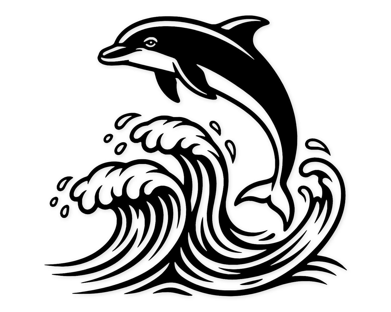 Dolphin Leap Svg Png: Bold Line Art Design For Cutting