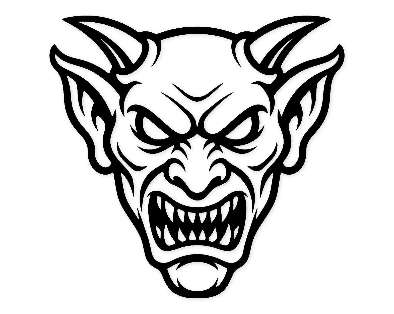 Gargoyle Icon Svg Png: Bold Line Art For Home Décor
