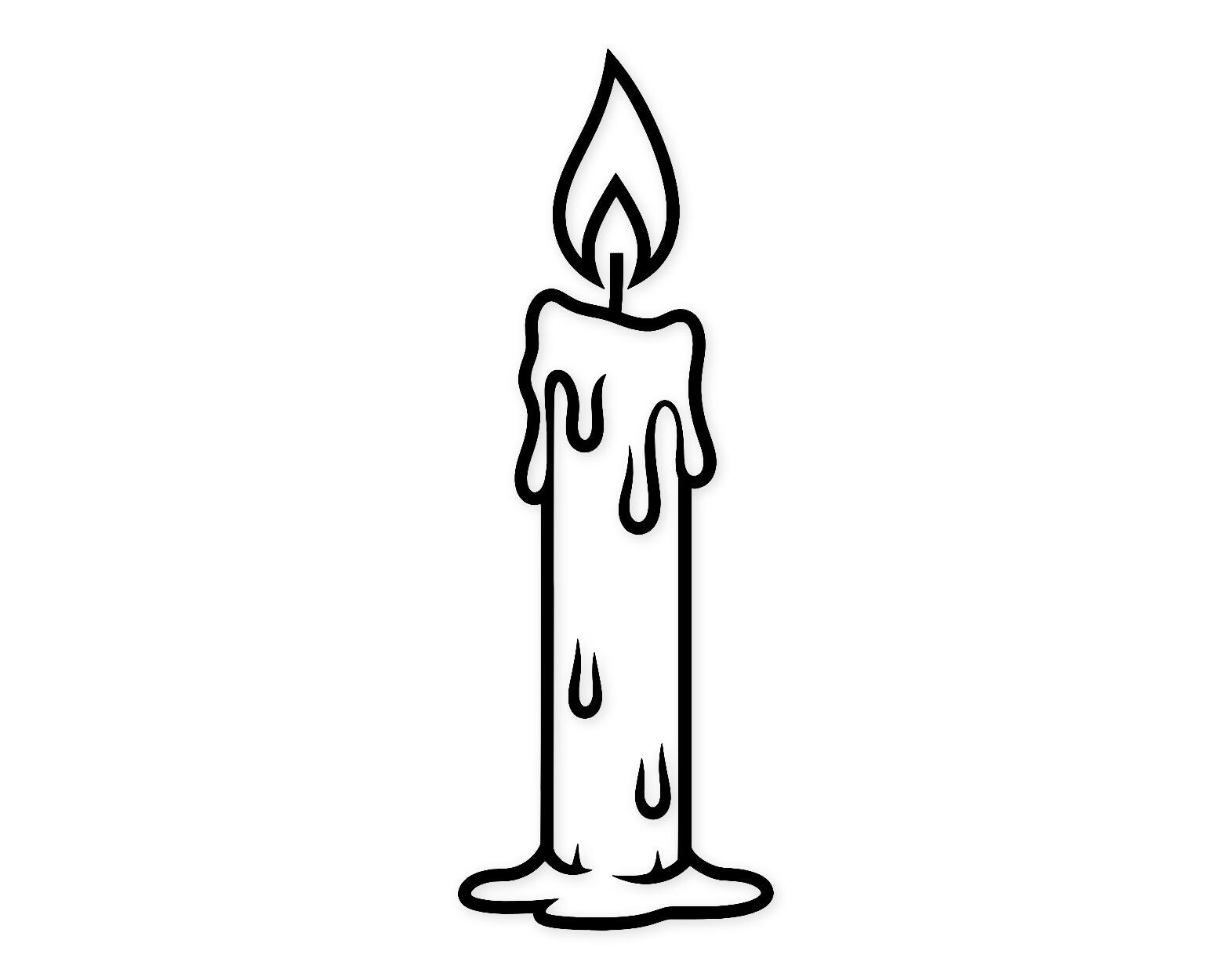 Gothic Candle Svg Png: Minimalist Black-And-White Design For Crafting