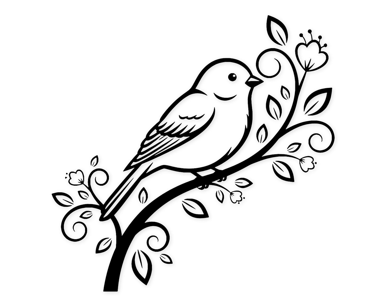 Floral Bird Svg Png: Elegant Cut File For Cricut & Silhouette