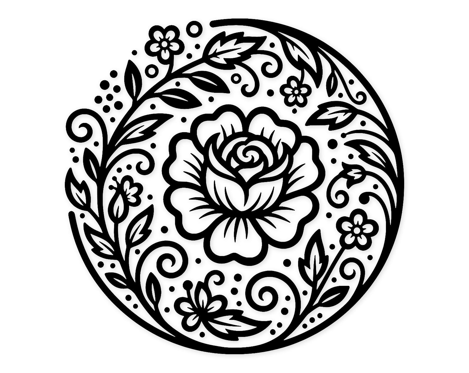 Vintage Floral Emblem Svg Png: Cut Ready Digital Design For Cricut Silhouette