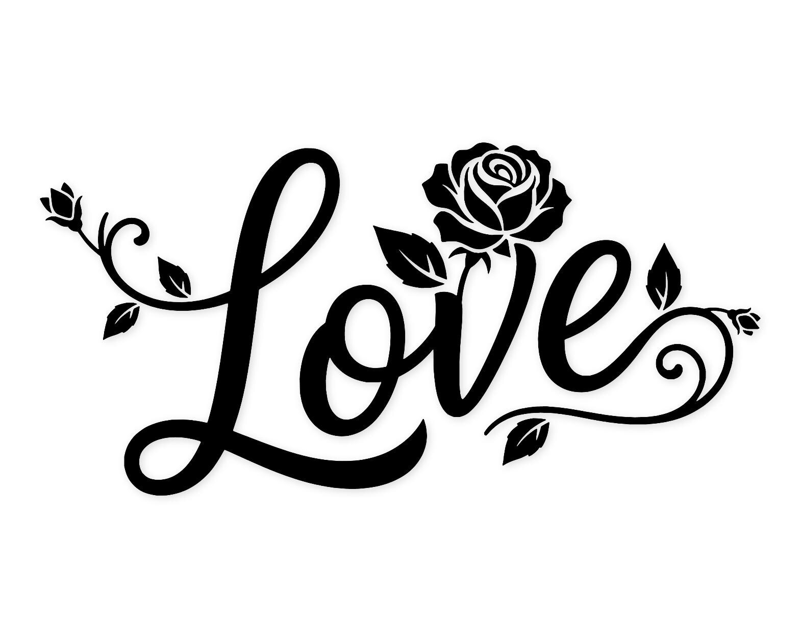 Floral Love Svg Png: Bold High Contrast Design For Cut Files