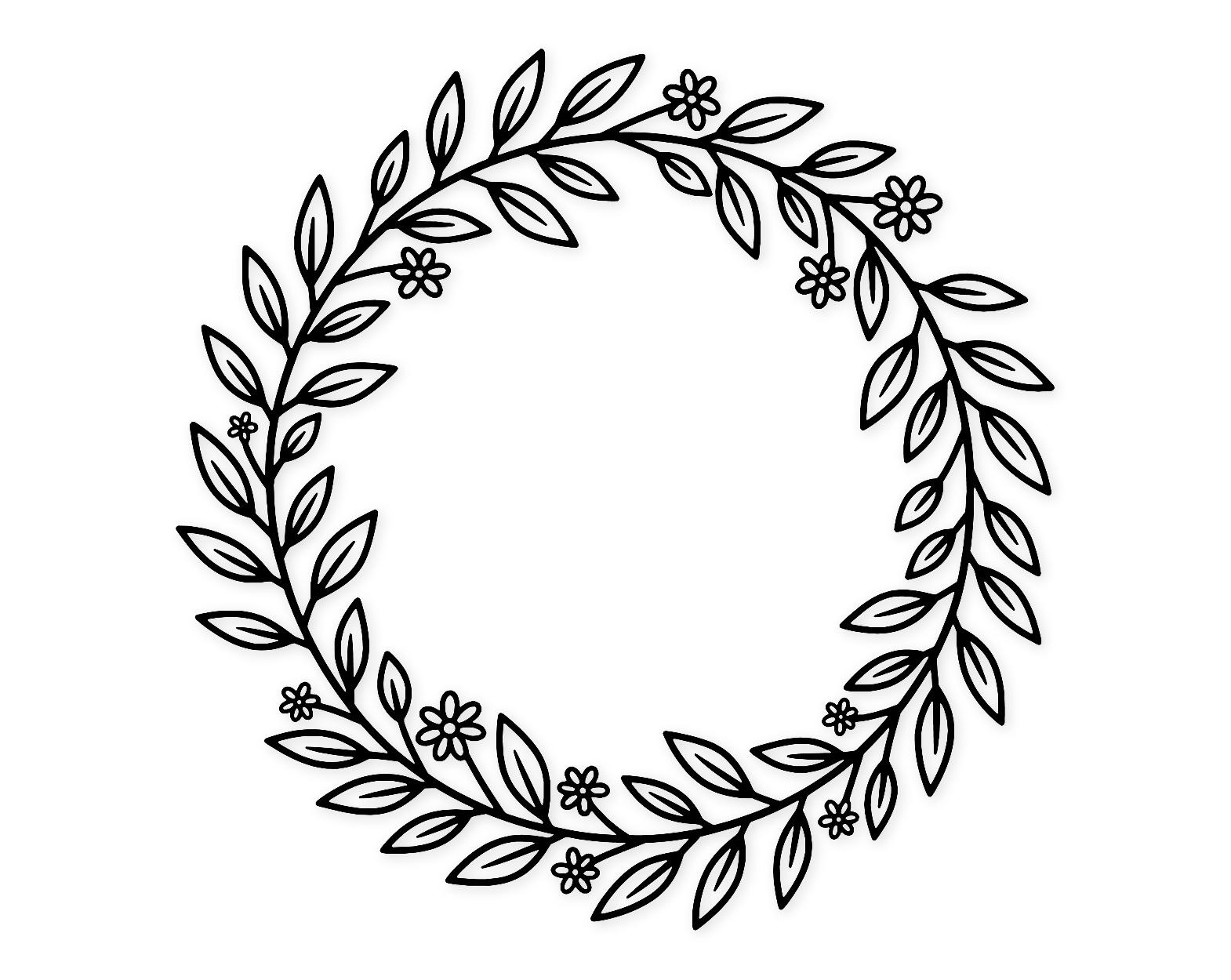 Floral Wreath Simple Svg Png: Cut Ready Digital Design For Cricut Silhouette