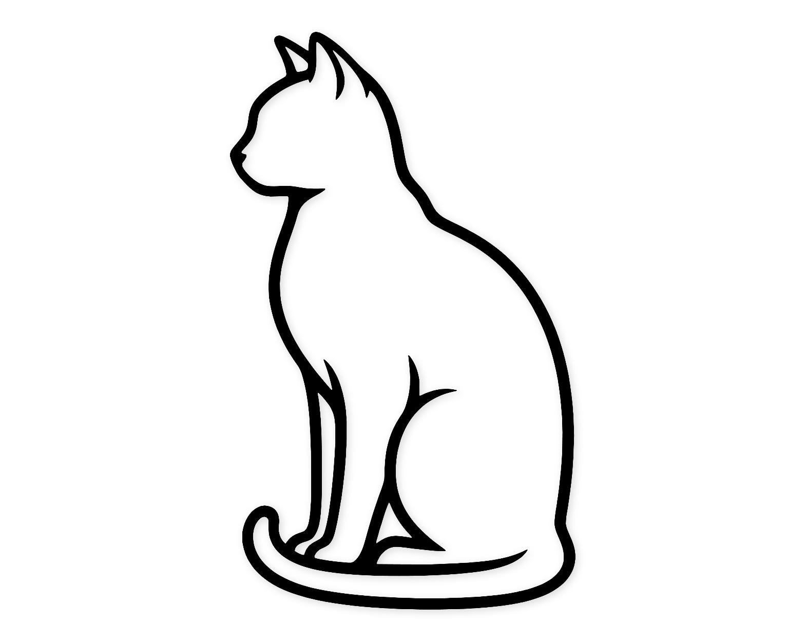 Elegant Cat Outline Svg Png: Cut Ready Digital Design For Cricut Silhouette