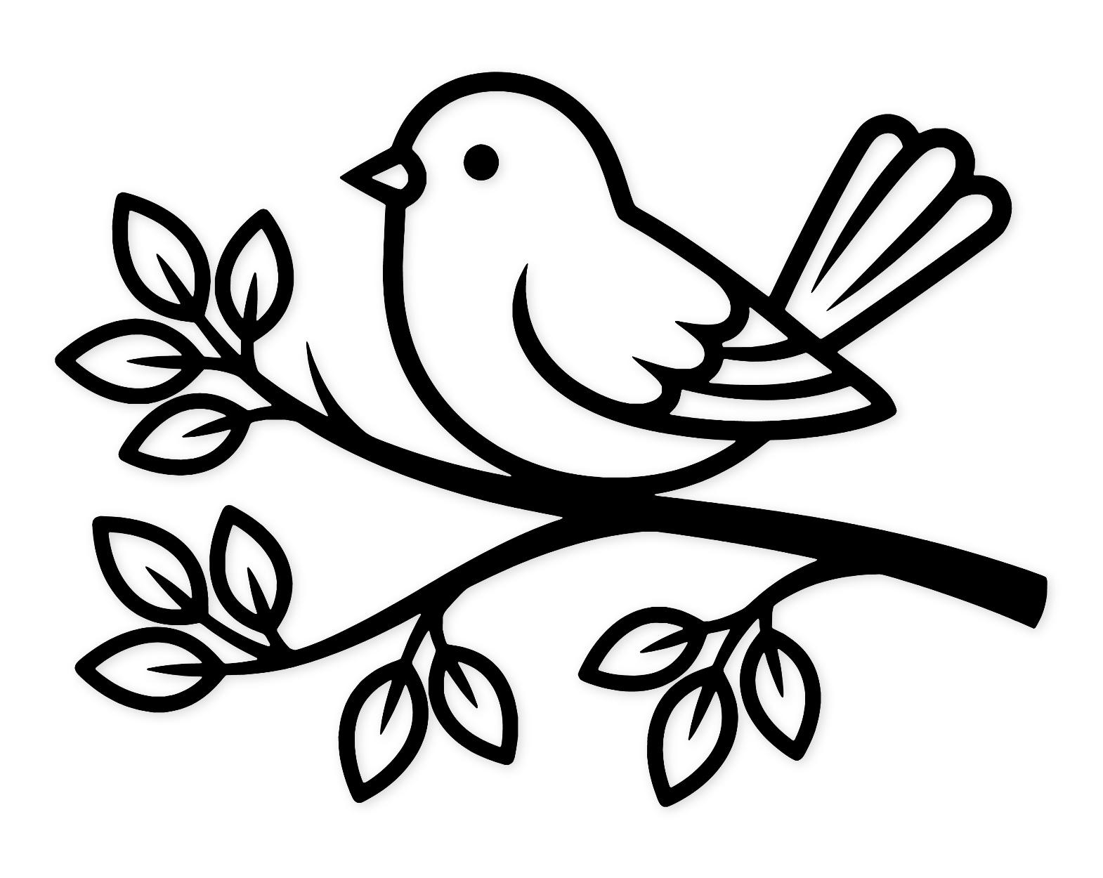 Whimsical Bird Svg Png: Clean Outline Cut File For Crafts
