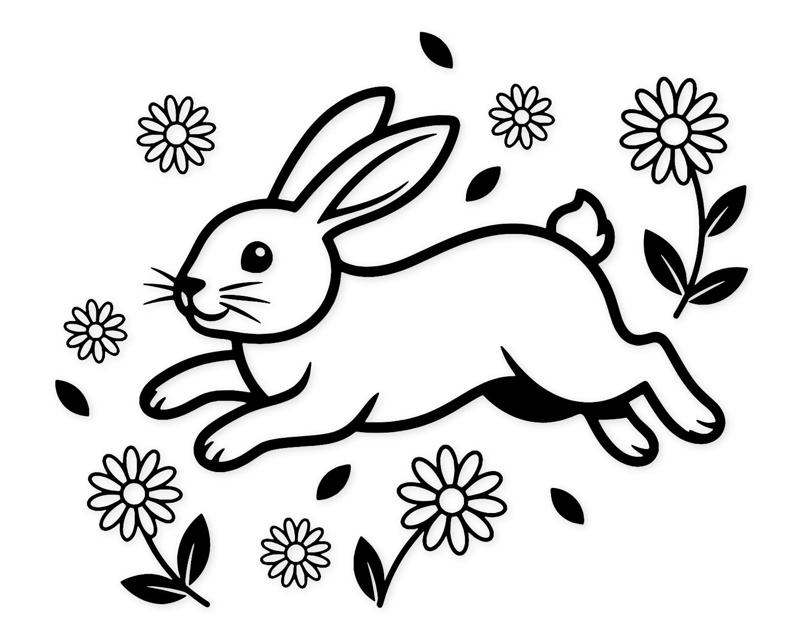 Frolicsome Rabbit Svg Png: Whimsical Leap For Stickers And Wall Art