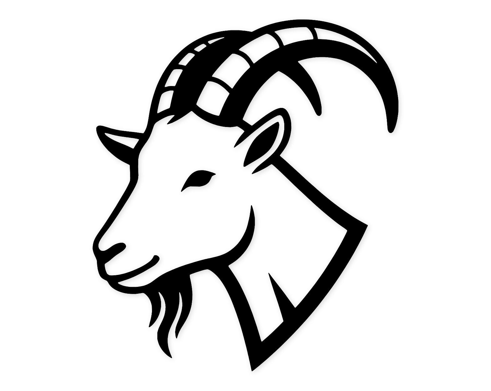 Goat Head Profile Svg Png: Minimalist Silhouette For Wall Art