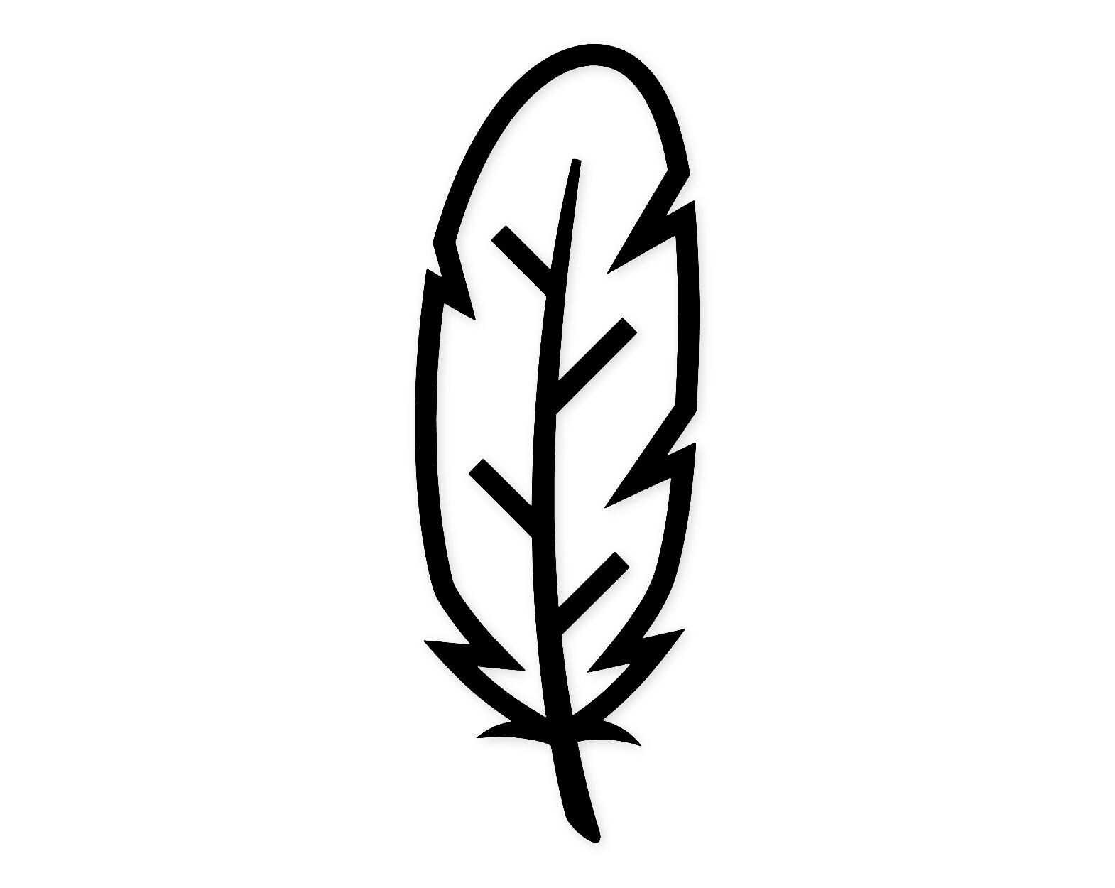 Abstract Feather Svg Png: Bold Outline Design For Crafts