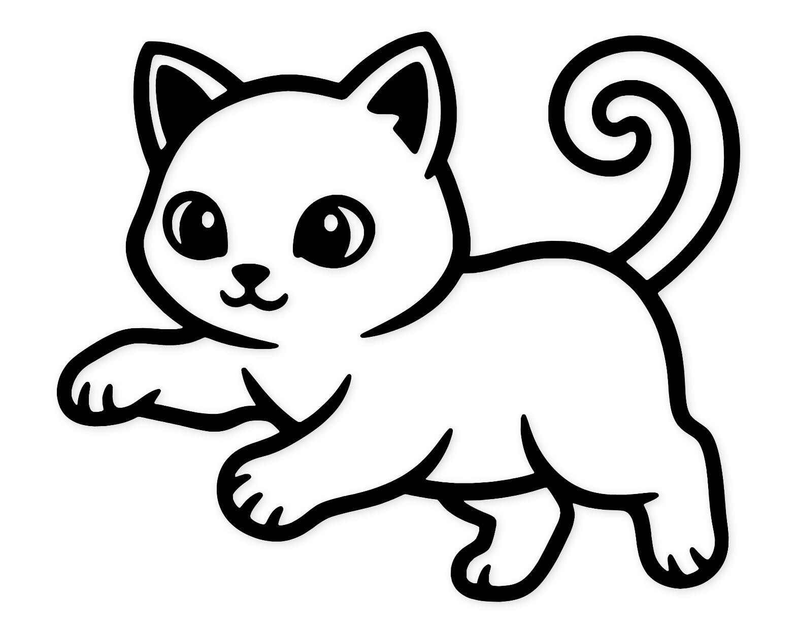 Kitten Outline Svg Png: Cute Minimalist Design For T-Shirts