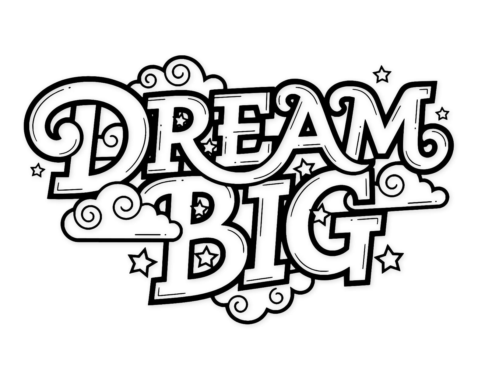 Dream Big Svg Png: Whimsical Typography Cut File For Crafts