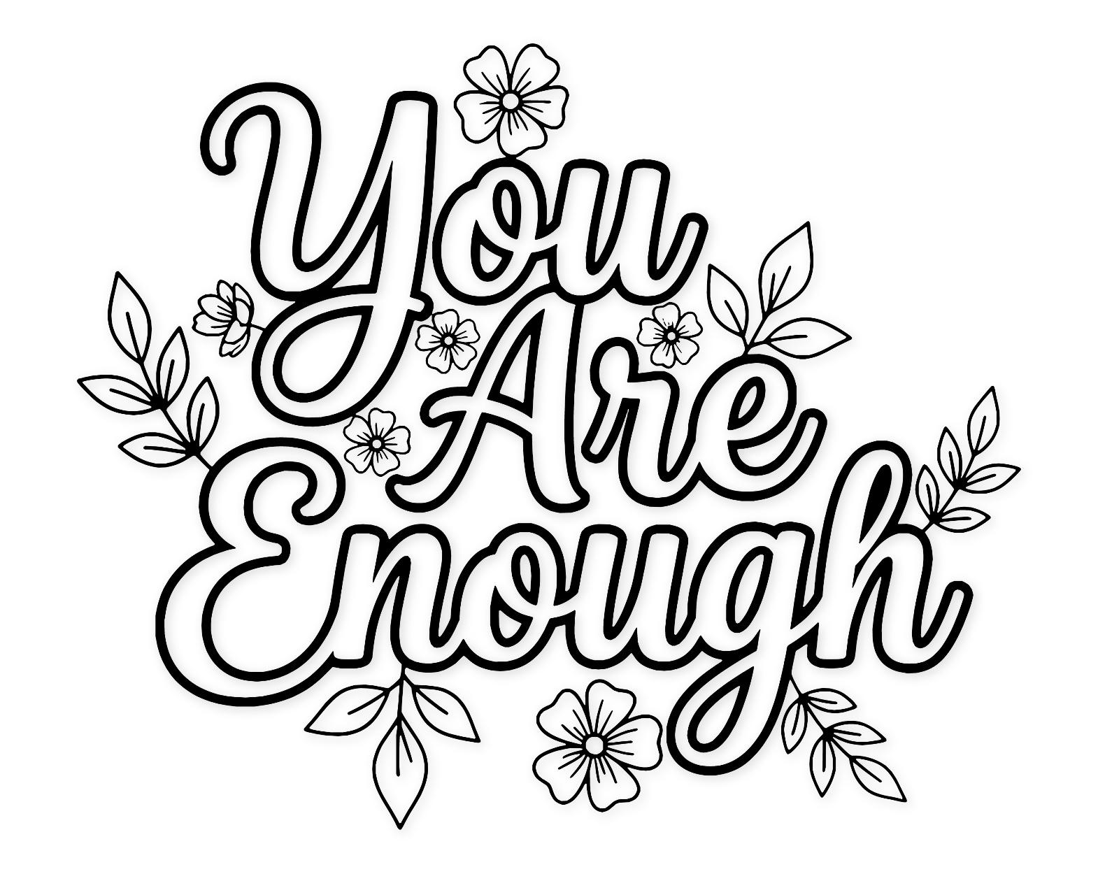 You Are Enough Typography Svg Png: Cut Ready Digital Design For Cricut Silhouette