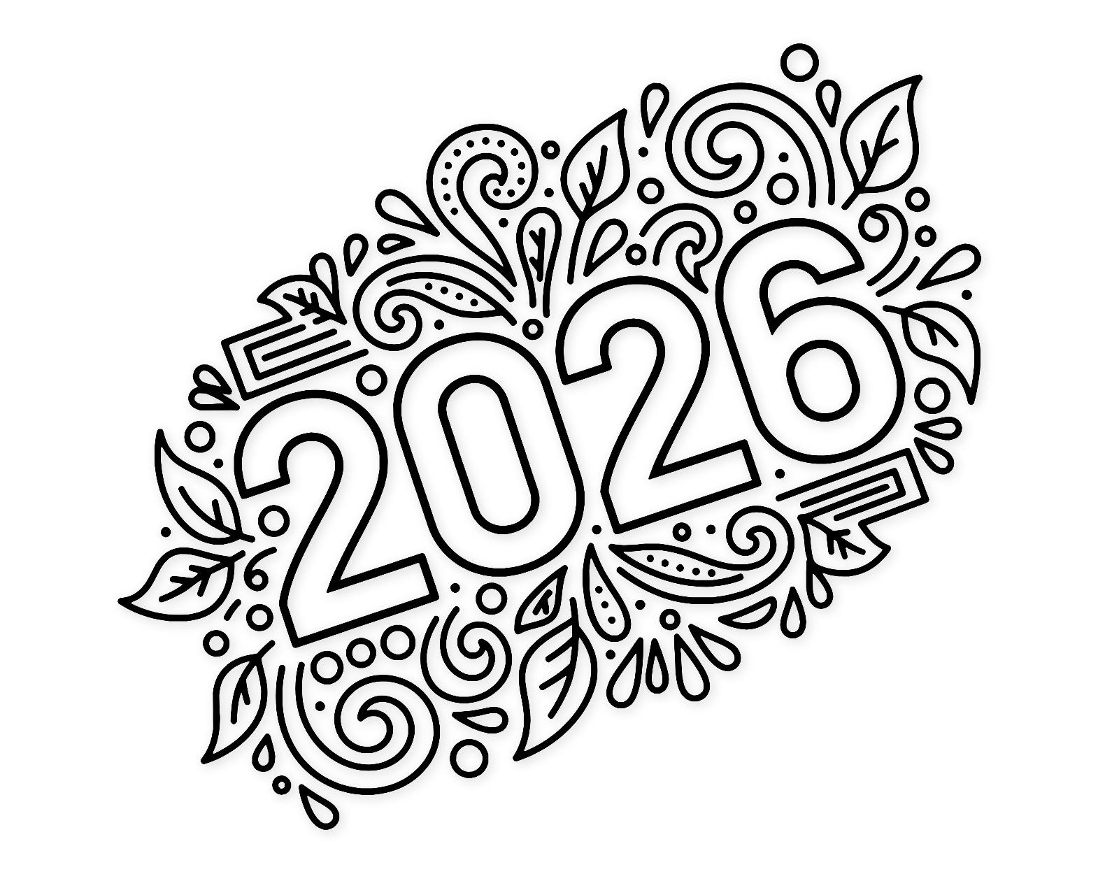 Ornate 2026 Numbers Svg Png: Cut Ready Digital Design For Cricut Silhouette
