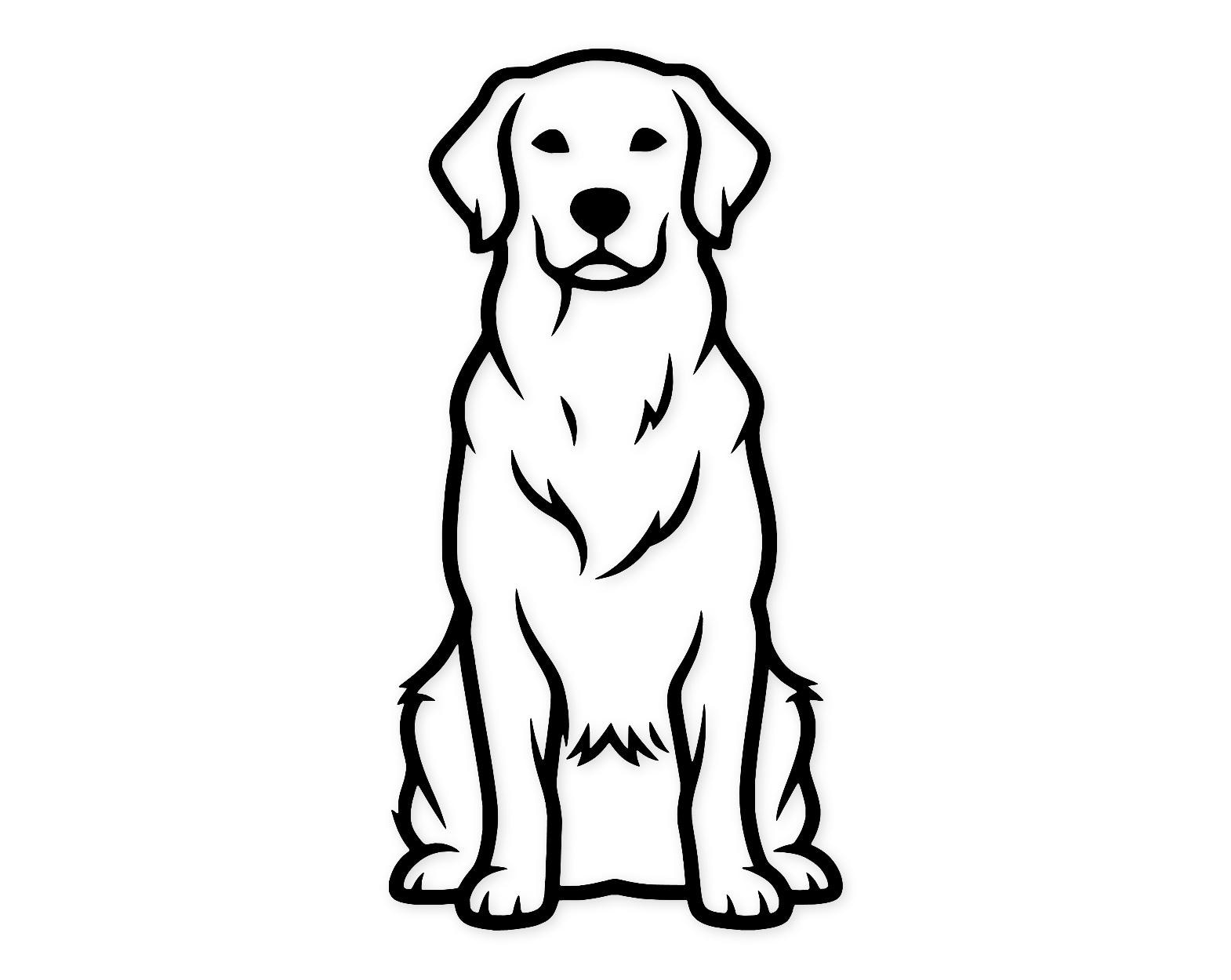 Golden Retriever 'Sit' Svg Png: Cut Ready Digital Design For Cricut Silhouette