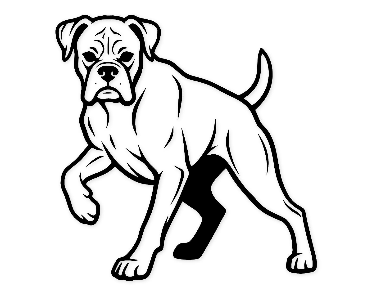 Boxer Alert Svg Png: Bold Line Art For T-Shirts