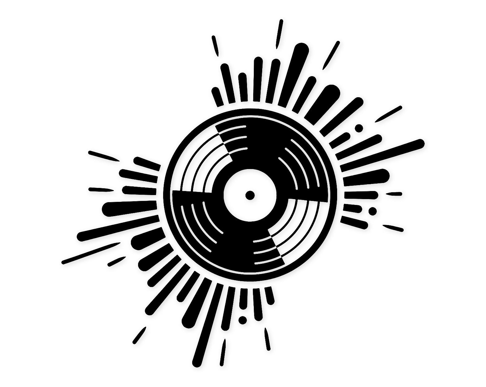 Vinyl Record Scene Svg Png: Bold Lines Graphic For T-Shirts