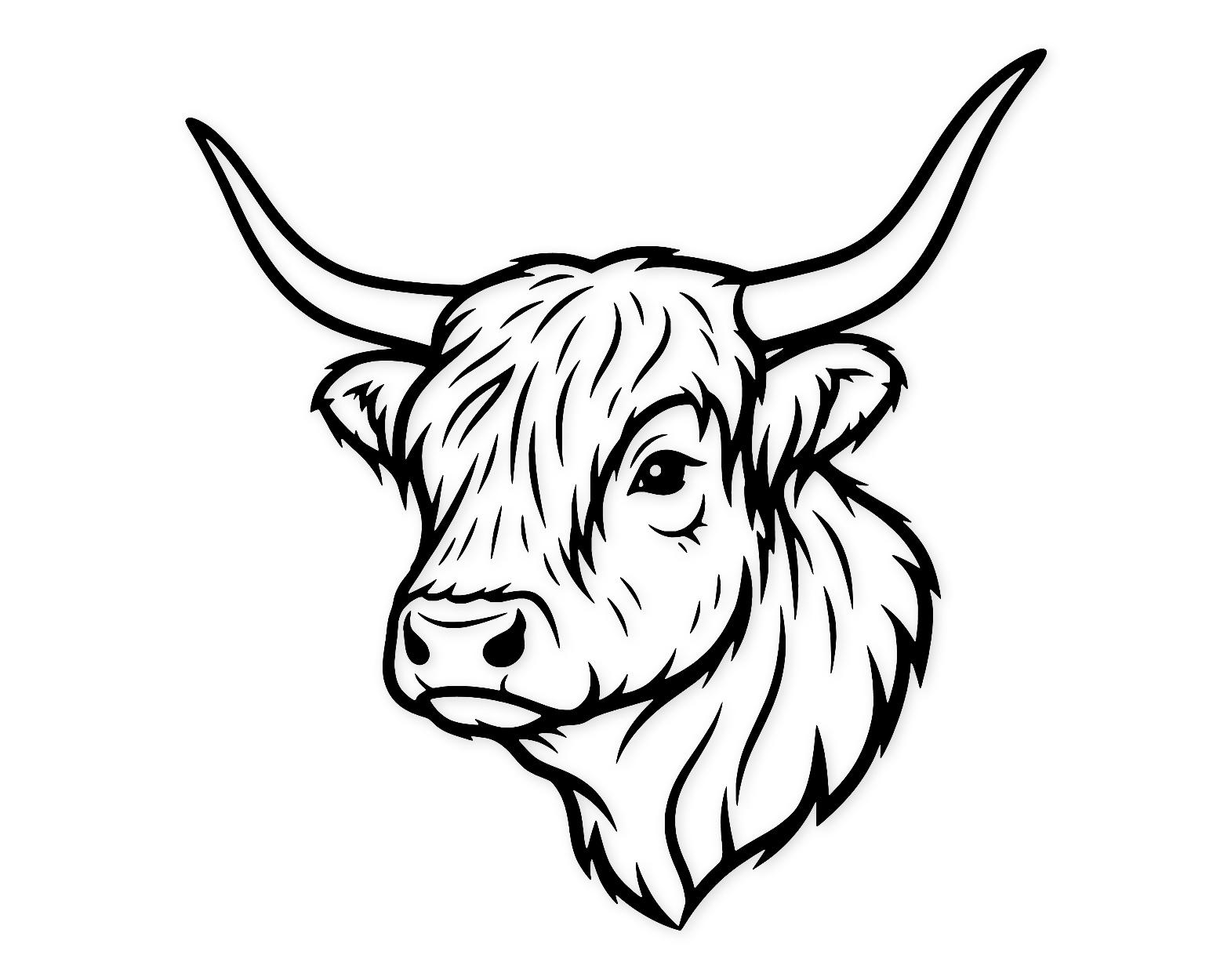 Highland Cow Icon Svg Png: Cut Ready Digital Design For Cricut Silhouette